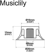 Musiclily Pro Inch USA LP Guitar Top Hat Knobs Fine 24-Spline Bell Knobs for USA Les Paul CTS Pots Electric Guitar, Gold (Set of 4)
