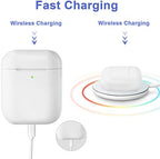 Charging Case Compatible with Airpods 1st & 2nd Generation, Airpods1st & 2nd Wireless Charger Case Replacement with Sync Button and Built-in 450 mAH Battery (No Earbuds Include)