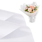 BEISHIDA 40 PCS White Floral Wrap Matte Floral Wrapping Paper Flower Bouquet Wrapping Paper Waterproof Wrap Craft Wrapping Paper for Bouquet Florist Supplies Wedding Floral Graduation
