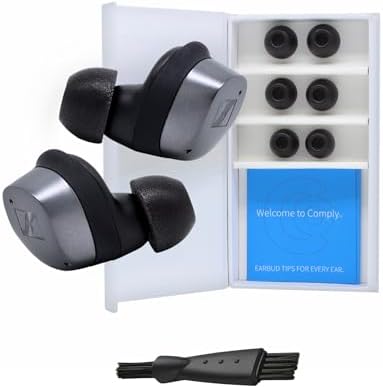 Comply TrueGrip | Premium Memory Foam Replacement Earbud Tips for Sennheiser Momentum 3, 4, ACCENTUM | Enhanced Comfort, Secure Fit, Superior Noise Isolation, Cleaning Tool | Black (S/M/L) (3 Pairs)