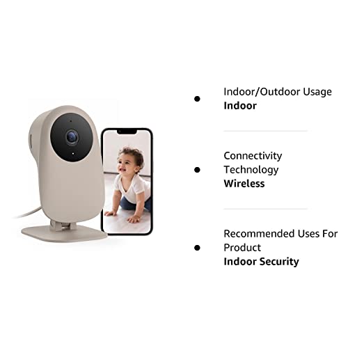 nooie Baby Monitor with Crying Detection, Camera and Audio 1080P Night Vision Motion and Sound Detection 2.4G WiFi Home Security Camera for Baby Nanny Elderly and Pet Monitoring, Works with Alexa