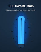 Bug Zapper Light Bulb Replacement for 15W Bug Zapper with 4-Pin Base, Ful 15W-BL U Shaped Twin Tube Bulb for Outdoor Mosquito Zapper, 1 Pack