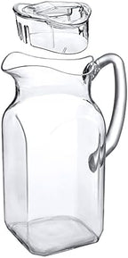Amazing Abby - Quadly - Plastic Pitcher (64 oz, 2 Quart), Clear Water Pitcher with Lid, Fridge Jug, BPA-Free, Shatter-Proof, Great for Iced Tea, Sangria, Lemonade, Juice, Milk, and More