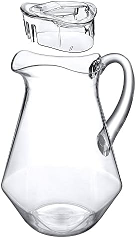 Amazing Abby - Sparkly - Plastic Pitcher (64 oz, 2 Quart), Clear Water Pitcher with Lid, Fridge Jug, BPA-Free, Shatter-Proof, Great for Iced Tea, Sangria, Lemonade, Juice, Milk, and More