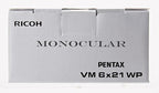 PENTAX Monocular VM 6x21 WP Easy to use with just one hand.Universal design that is ergonomically easy to operate. Bright and clear view with high contrast and excellent optical performance.Waterproof