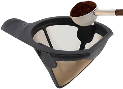 Reusable Coffee Filter Baskets 2PC, Cone Coffee Maker Filter Replacement Compatible with Ninja Coffee Maker CM305, CP301, CP307C,CM401, 8-12 Cup Coffee Permanent Filters for Cuisinart Coffee Maker