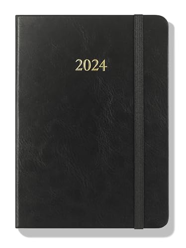 Wykeham's Executive 2024 Daily Journal Planner (Black, 4.5"×3.5")