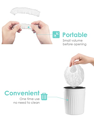 Auban 100PCS Disposable Shower Caps Individual Packing, Plastic Clear Hair Cap Large Thick Waterproof Bath Caps for Women, Hotel Travel Essentials Accessories Deep Conditioning(19.3")