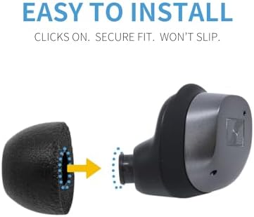 Comply TrueGrip | Premium Memory Foam Replacement Earbud Tips for Sennheiser Momentum 3, 4, ACCENTUM | Enhanced Comfort, Secure Fit, Superior Noise Isolation, Cleaning Tool | Black (S/M/L) (3 Pairs)