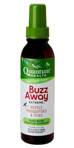 Quantum Health Buzz Away Extreme Tick & Mosquito Repellent DEET Free Peppermint & Citronella Oil Outdoor Bug Spray Powerful Plants Repel Bugs Off Your Skin, Kids Safe Insect Repellent- 4 Ounce