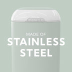 Diaper Genie Platinum Pail (Sage Green) is Made in Durable Stainless Steel and Includes 1 Easy Roll Refill with 18 Bags That can Last up to 5 Months.