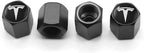 TACTILIAN Car Tire Valve Stem Caps for Tesla Model 3, S, X, Y Accessories (4 Pack) Leakproof Aluminum Tire Valve Caps with Rubber O-Rings Compatible with Tesla Model Y Accessories 2023
