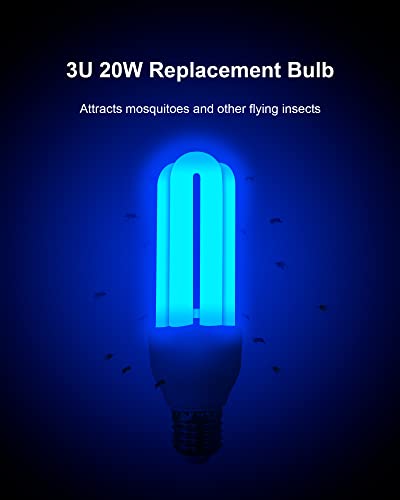 Dichroma 2 Pack 3U 20W Replacement Bulbs for 20W Bug Zapper with E27 Base, Compatible with Meilen, Husaco, Lunatino, PALONE, and Other Models