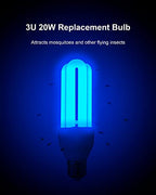 Dichroma 2 Pack 3U 20W Replacement Bulbs for 20W Bug Zapper with E27 Base, Compatible with Meilen, Husaco, Lunatino, PALONE, and Other Models