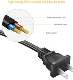 AC Power Cord for JBL PartyBox 310 110 300 710 100 200 1000 On-The-Go Speaker JBL Soundbar 2.1 3.1 5.1 9.1 Replacement 2 Prong Charger (10 Feet)