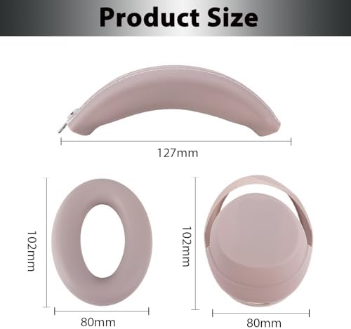Adhiper 3Sets Silicone Sweat Case Cover for Sony WH-1000XM4 WH-1000XM3 Headphones, XM4 Covers Accessories with Washable Silicone Ear Pads Covers & Headband Cover & Ear Cups Covers - Smoky Pink