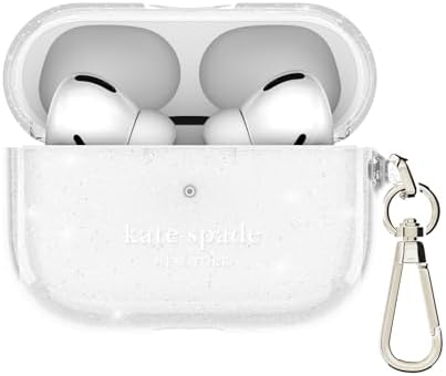 kate spade new york AirPods 4 Protective Case with Keychain Ring - That Sparkle Silver, Compatible with AirPods 4th Generation