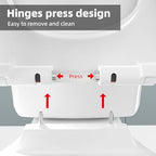 Ccbello toilet seat risers for seniors, Slow Close, Elevated toilet seat, Heavy Duty, Never Loosen, Raised toilet seat elongated bowl, White(18.5”)
