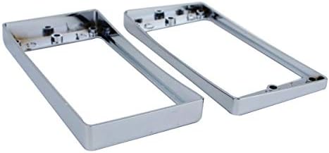 Guyker Curved Bottom Metal Humbucker Pickup Mounting Ring Set - Bridge and Neck Pickups Cover Frame Replacement Compatible with Les Paul LP Style Electric Guitar or Precision Bass(2PCS, Chrome)
