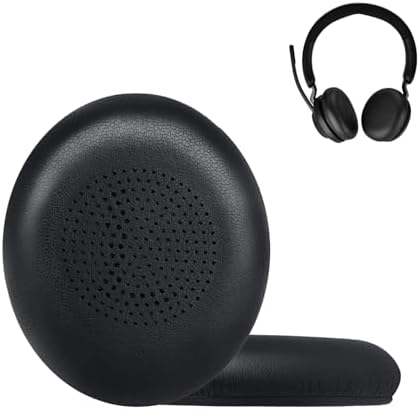 Replacement Earpads for Jabra Evolve2 65 (65MS 65UC USB)/Evolve2 40 (40UC 40MS USB)/Elite 45h On-Ear Wireless Headset, Headphone Ear Pads Cushions with Softer Protein Leather