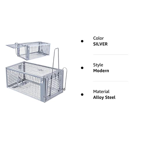 POlAFLEX Rat Traps Outdoor and Indoor, Single Door Cage Rodent Trap, Live Traps for Chipmunks, Catch and Release, Chipmunk Traps That Work for Rats, Mice, Chipmunks, and Other Small Size Animals