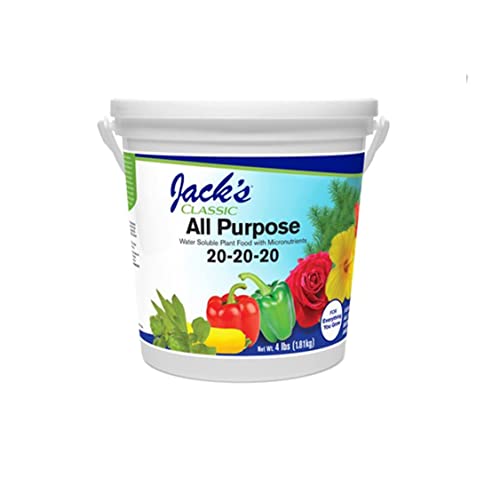 Jack's Classic All Purpose Fertilizer, 20-20-20 with Micronutrients and Plant Food, 4lbs