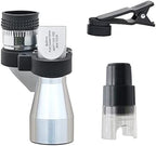 Microscope Accessories Kit - 8X Pocket Monocular Telescope & 30X Mini Metal Silver Microscope