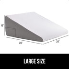 GORILLA GRIP Bed Wedge Ergonomic Sleeping Pillow, Soft Dual Layer Memory Foam, Stay in Place Dots, Breathable, Headboard Triangle Sleep Support for Reading Acid Reflux Anti Snoring, 10in White Gray