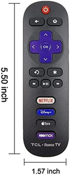OEM Replacement Remote Control Compatible with All TCL Roku Smart TVs【Only Works with TCL Roku TV, Not for Roku Stick and Roku Box】 (Netflix/Disney Plus/Apple TV+ / HBO Max)
