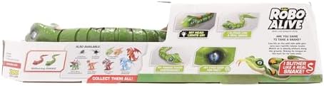 Robo Alive Slithering Snake Series 3 Green by ZURU Battery-Powered Robotic Light Up Reptile Toy That Moves (Green),7150B