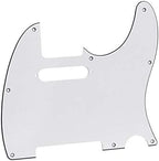 FLEOR 8 Hole TL Pickguard Scratch Plate with Pickguard Screws Set Fit USA/MX Standard TL Style Pickguard Replacement, 3Ply White