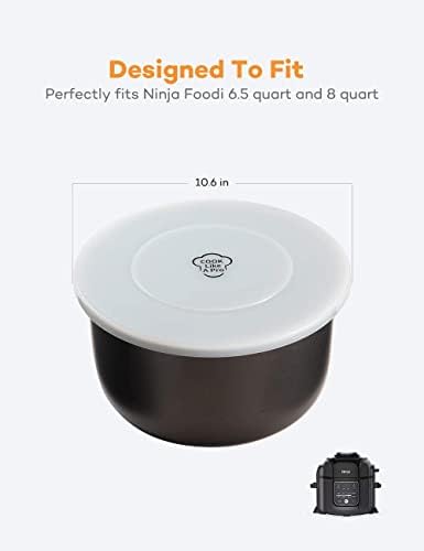 Goldlion Accessories for Ninja Foodi 6.5 Qt, Stainless Steel Inner Pot, 3 Packs Sealing Rings and Inner Pot Cover