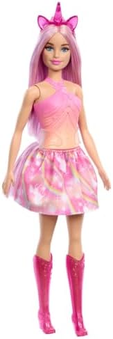 Barbie Unicorn Doll with Pink Fantasy Hair, Colorful Outfit & Unicorn-Themed Accessories
