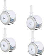 Baby Walker Wheels Replacement, Set of 4, Baby Walker Accessories, Plastic Rubber Wheels Casters, Universal 12mm,(Rubber Grey)