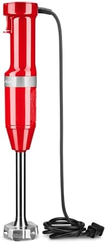 KitchenAid Variable Speed Corded Hand Blender with Accessories, Empire Red, KHBV83ER