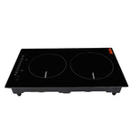VEVOR Electric Cooktop, 2 Burners, 12'' Induction Stove Top, Built-in Magnetic Cooktop 1800W, 9 Heating Level Multifunctional Burner, LED Touch Screen w/Child Lock & Over-Temperature Protection
