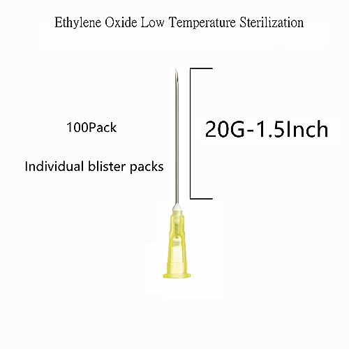 SHAOTONG Luer Lock Accessories-100Pcs (20G-Long 1.5In)