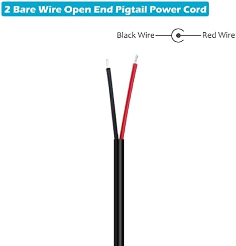 Fancasee (10 Pack) Replacement 5.5mm x 2.1mm 90 Degree Right Angle DC Power Male Plug Jack to Bare Wire Open End Pigtail Power Cable Cord for DC Power Supply Cable Repair
