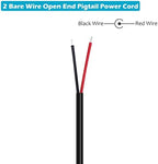 Fancasee (10 Pack) Replacement 5.5mm x 2.1mm 90 Degree Right Angle DC Power Male Plug Jack to Bare Wire Open End Pigtail Power Cable Cord for DC Power Supply Cable Repair