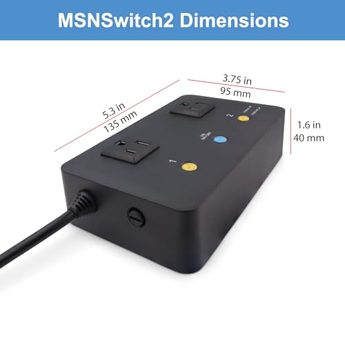 MSNSwitch2 Internet Enabled IP Remote Power Switch with Reboot - Control via Smartphone App, Cloud Service, Web Browser, API, Skype or Google Chat - 2 Independent AC Power Outlets (Model UIS-722b)