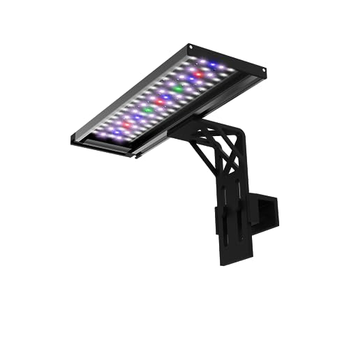 SEAOURA Clip On Aquarium Light for Plants-24/7 Cycle Fish Tank Light with Timer, Full Spectrum+7 Colors Mode, Auto On/Off, Adjustable Brightness and Height, 20W (12inch for 12-20 inch Tank)