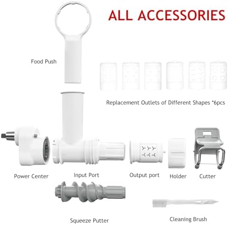 Pasta Maker Attachment for Kitchenaid Stand Mixer with 6 Different Shapes of Pasta Outlet, Durable Kitchenaid Accessories and Attachments, Dishwasher Safe