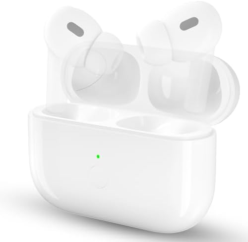 JKV Replacement for AirPods Pro 1st & 2nd Gen Wireless Charging Case, Only Compatible with Air Pod Pro 1 2 Generation Charger Case with Blue Tooth Pairing Sync Button, with Sleep Function, no Airpod