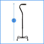 Medline Aluminum Quad Cane with Large Base for Balance, Knee Injuries, Leg Surgery Recovery & Mobility, Portable, Lightweight Walking Aid for Seniors & Adults
