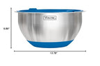 Viking Mixing Bowls Set, 10 Piece Stainless Steel Kitchen Cookware, Non-Slip Silicone Base, Includes Airtight Lids, Dishwasher Safe, Blue