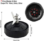 for Ninja Blender Blade Replacement Parts 7 Fins Compatible with Nutri Ninja Auto iQ BL642-30 BL482-30 BL682-30 with Silicone Rubber Gaskets Seal Ring Mixer Attachment, Updated