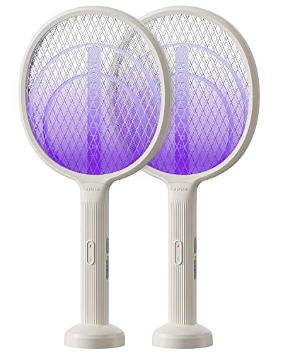 GAIATOP Electric Fly Swatter, 3200V Rechargeable 2 in 1 Fly Swatter, 1200mAh Bug Zapper Racket with UV Light Fly Zapper Dual Mode for Indoor and Outdoor Home Office Backyard Patio Camping