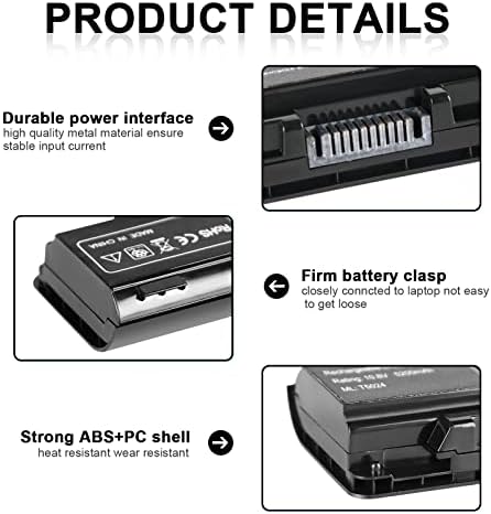 New Replacement PA5024U-1BRS Battery for Toshiba Satellite C55 C55-A C55T C55DT C55D C855 C855D L855 L875 P855 P875 S855 S875 Series Battery PA5109U-1BRS PA5026U-1BRS PABAS272 -- 12 Months Warranty