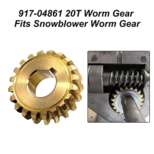 Haiouus 917-04861 Worm Gear 20T Compatible with MTD CUB Cadet Craftsman 40" - 42" Snowblowers, 917-04861 Worm Gear Replaces Snowblower 717-04449, 717-0528, 618-0528, 917-0528 Worm Gear - 20 Tooth