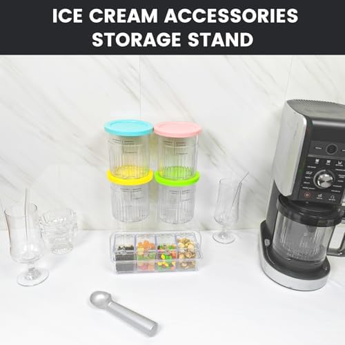 Ninja Creami Food Storage Containe, Airtight Food Storage Container Set,Acrylic Kitchen and Pantry Organization Canisters for Salted Nuts,Sugar,Chocolate Candy for ninja creami accessories